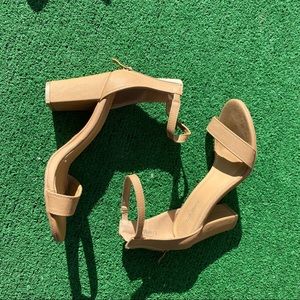 Nude Faux Leather Heels